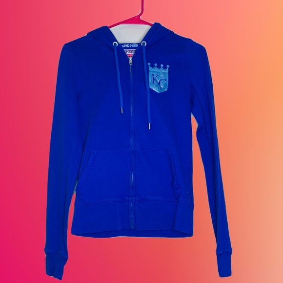 Victoria Secret Pink Kansas City Royals Full Zip Women's size small Hoodie - Picture 1 of 4